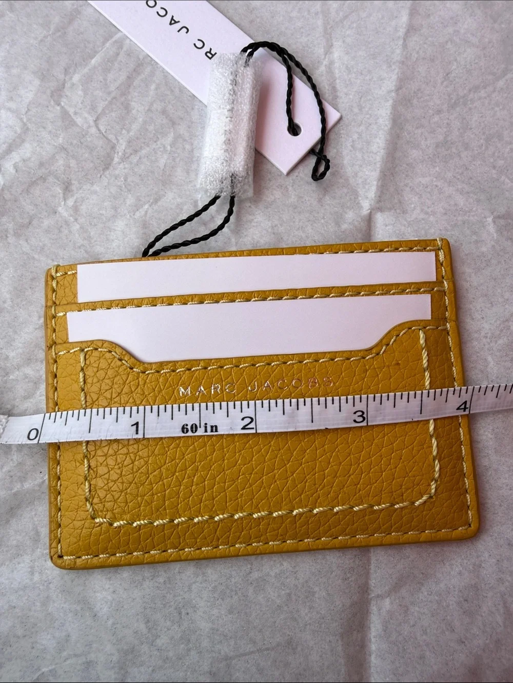 Marc Jacobs Yellow Pebbled Leather Card Holder